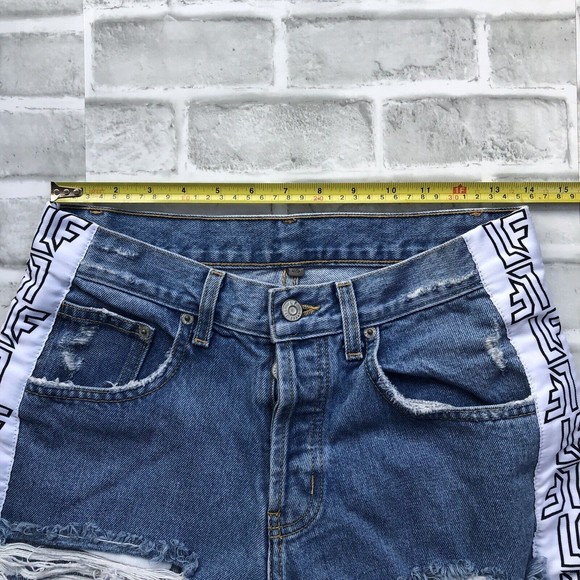 LF The Brand Starter Jeans Ripped Xtreme Distressed Destroyed Button Fly Size 25 - Picture 8 of 14